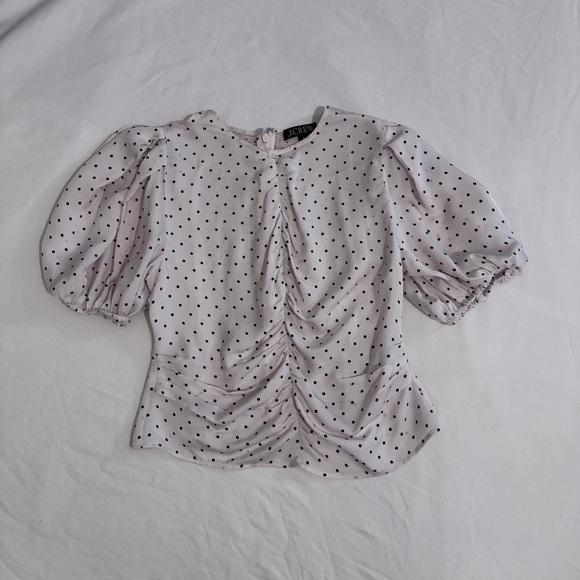 J. Crew Cream Polka Dot Puff Sleeve Blouse - Picture 4 of 9